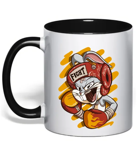 Чашка с цветной ручкой Box Bunny Черный фото