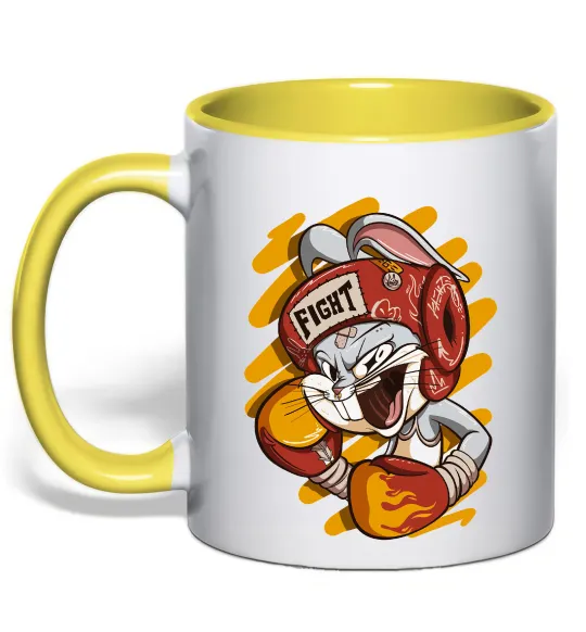 Чашка с цветной ручкой Box Bunny Лимонный фото