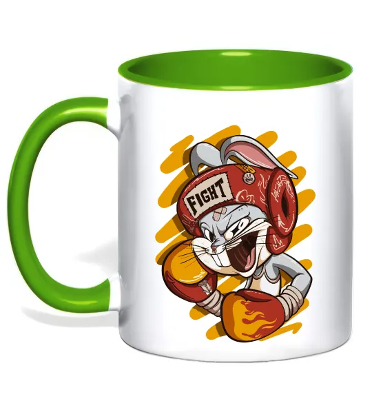 Чашка с цветной ручкой Box Bunny Лаймовый фото