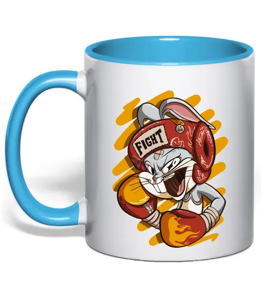 Чашка с цветной ручкой Box Bunny Голубой фото