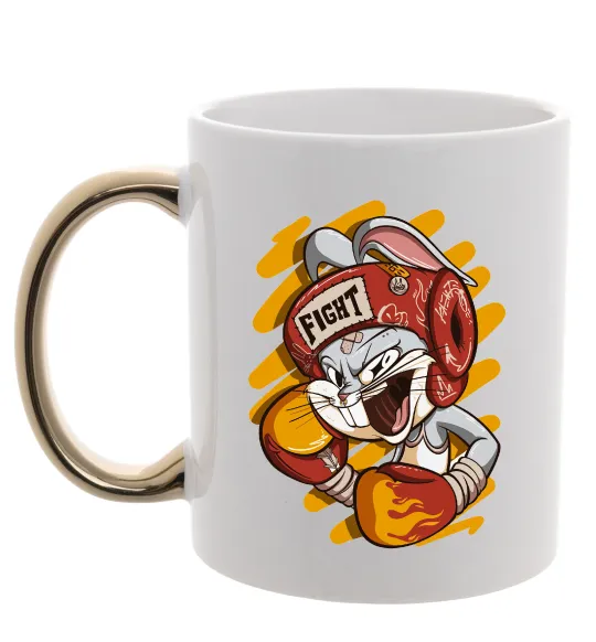 Чашка с цветной ручкой Box Bunny Золото фото