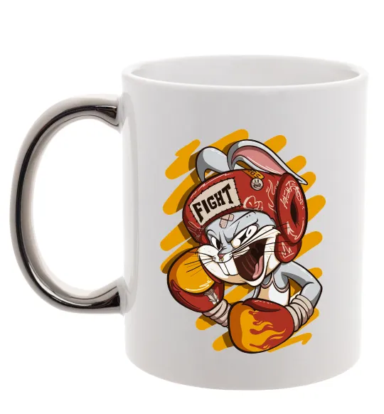 Чашка с цветной ручкой Box Bunny Серебро фото