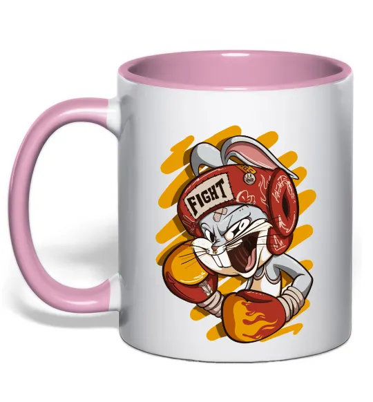 Чашка с цветной ручкой Box Bunny Нежно розовый фото