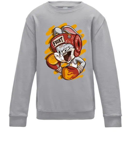 Детский Свитшот Box Bunny Серый меланж фото