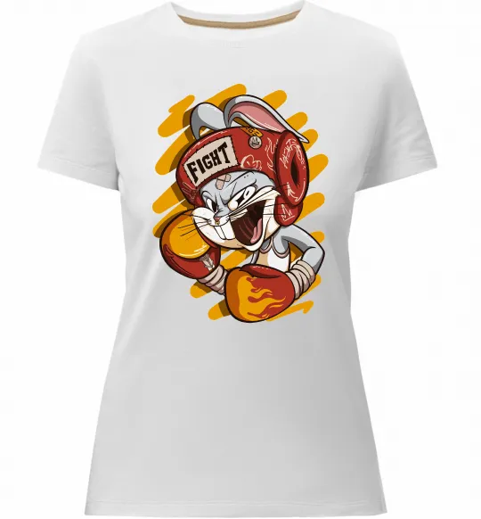 Женская премиум футболка Box Bunny Белый фото