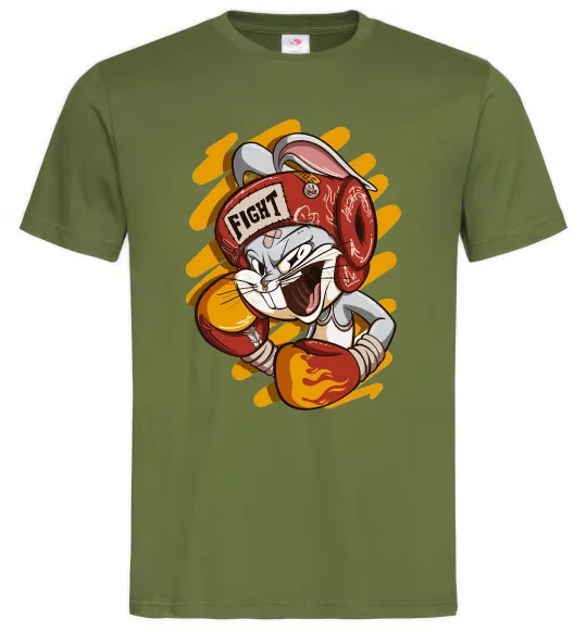 Мужская футболка Box Bunny Оливковый фото