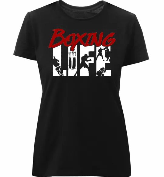 Женская премиум футболка Art boxing Черный фото