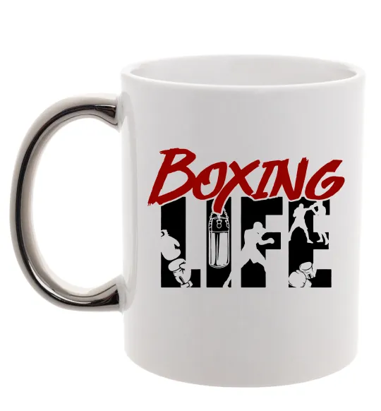 Чашка с цветной ручкой Art boxing Серебро фото