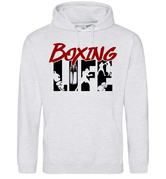 Женская толстовка (худи) Art boxing Серый меланж фото