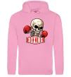 Мужская толстовка (худи) Boxing skeleton Розовый фото