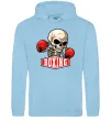 Мужская толстовка (худи) Boxing skeleton Голубой фото