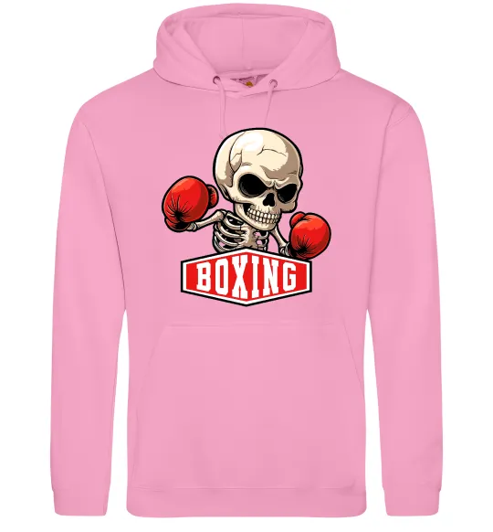 Женская толстовка (худи) Boxing skeleton Розовый фото