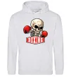 Женская толстовка (худи) Boxing skeleton Серый меланж фото