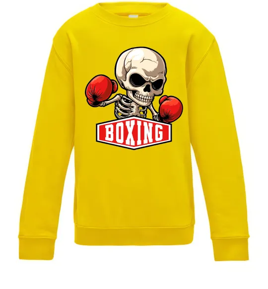 Детский Свитшот Boxing skeleton Солнечно желтый фото