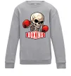Детский Свитшот Boxing skeleton Серый меланж фото