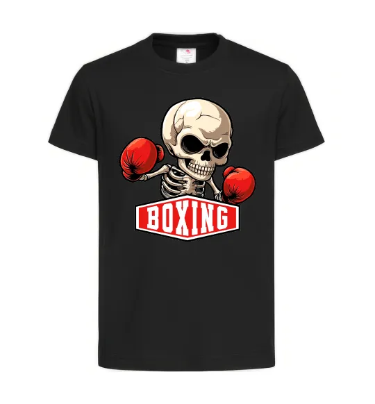 Дитяча футболка Boxing skeleton Чорний фото