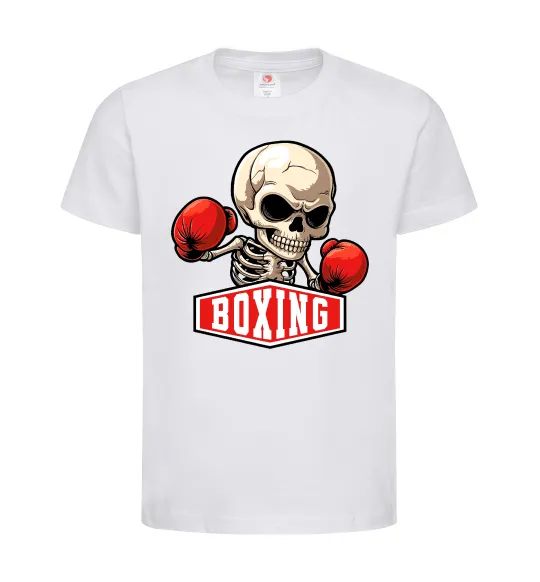 Дитяча футболка Boxing skeleton Білий фото