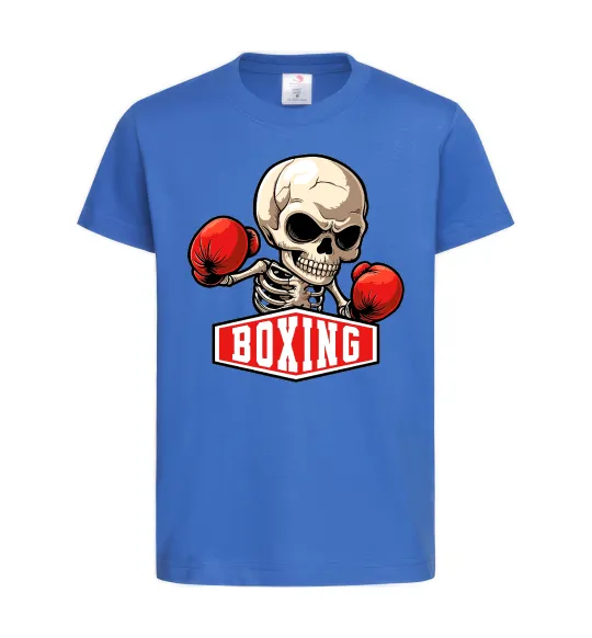 Дитяча футболка Boxing skeleton Яскраво-синій фото
