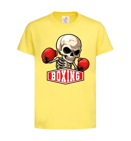 Дитяча футболка Boxing skeleton Лимонний фото