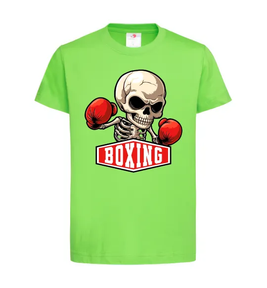 Дитяча футболка Boxing skeleton Лаймовий фото