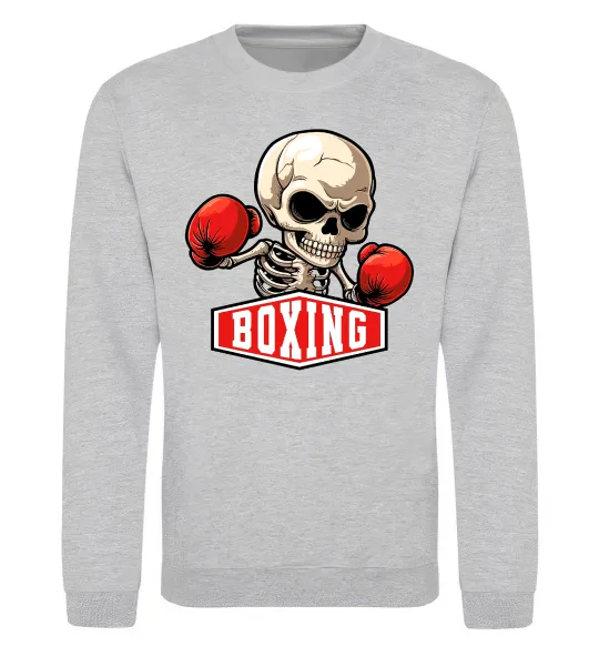 Світшот Boxing skeleton Сірий меланж фото