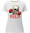 Женская премиум футболка Boxing skeleton Белый фото