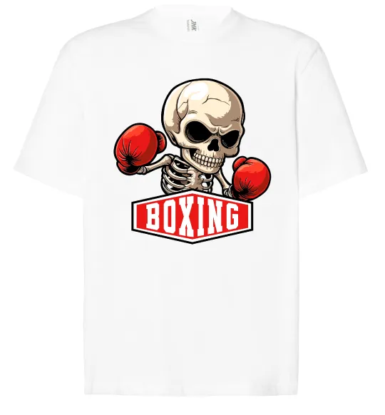 Футболка Оверсайз Boxing skeleton Белый фото