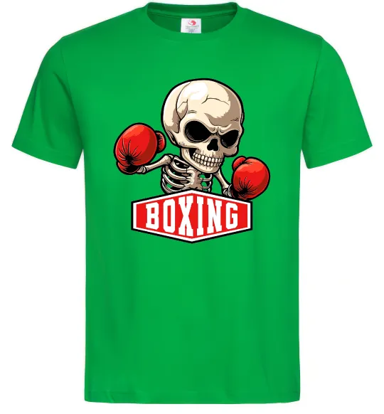 Мужская футболка Boxing skeleton Зеленый фото