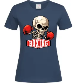 Женская футболка Boxing skeleton Темно-синий фото