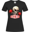 Женская футболка Boxing skeleton Черный фото