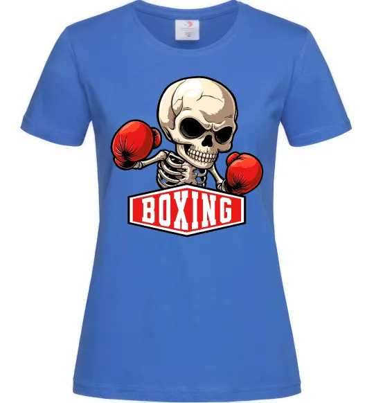 Женская футболка Boxing skeleton Ярко-синий фото