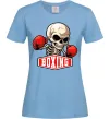 Женская футболка Boxing skeleton Голубой фото
