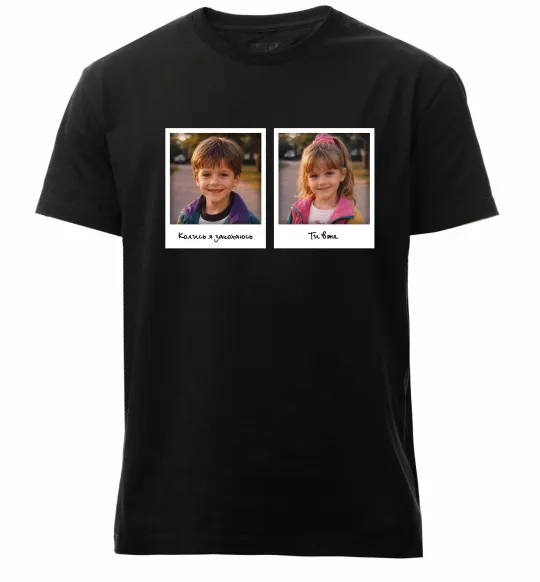 Мужская премиум футболка Дитячі фото парні Черный фото