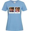 Женская футболка Дитячі фото парні Голубой фото