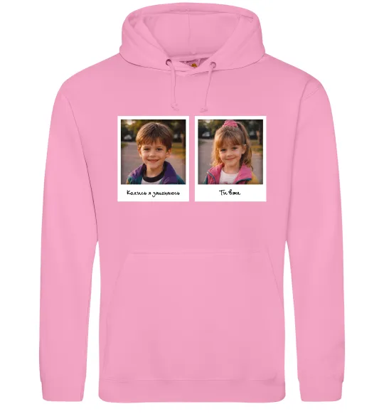 Женская толстовка (худи) Дитячі фото парні Розовый фото