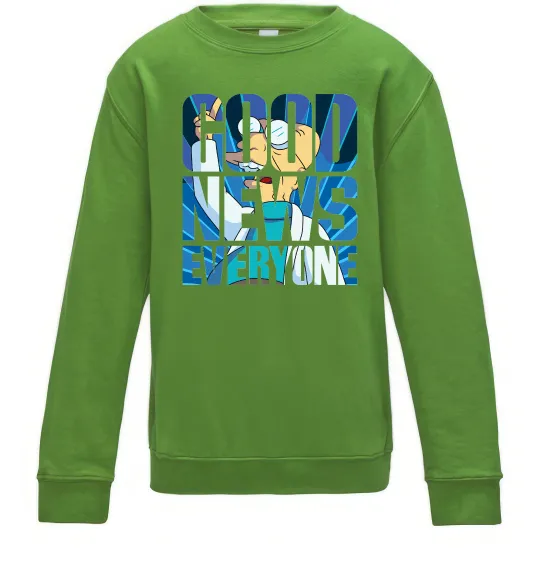 Детский Свитшот Good news everyone Лаймовый фото