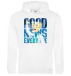 Женская толстовка (худи) Good news everyone Белый Женская толстовка (худи) Good news everyone Белый фото