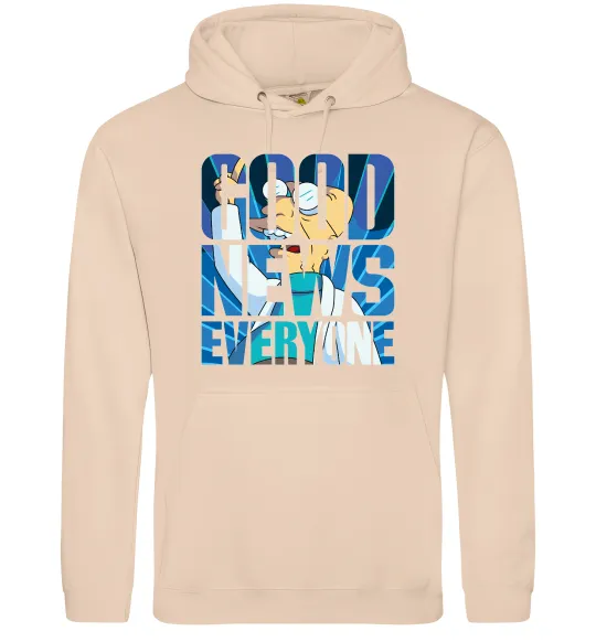 Женская толстовка (худи) Good news everyone Песочный фото