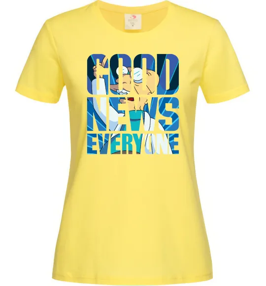 Женская футболка Good news everyone Лимонный фото