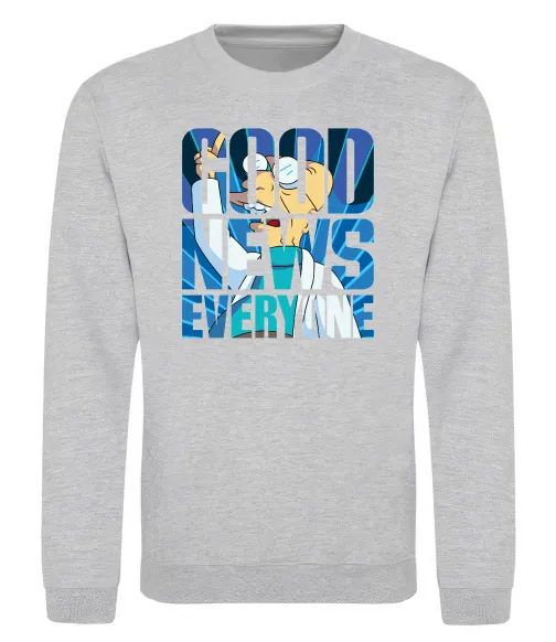 Свитшот Good news everyone Серый меланж фото