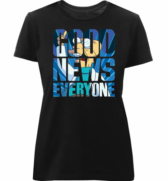 Женская премиум футболка Good news everyone Черный фото