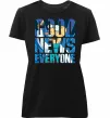 Женская премиум футболка Good news everyone Черный фото