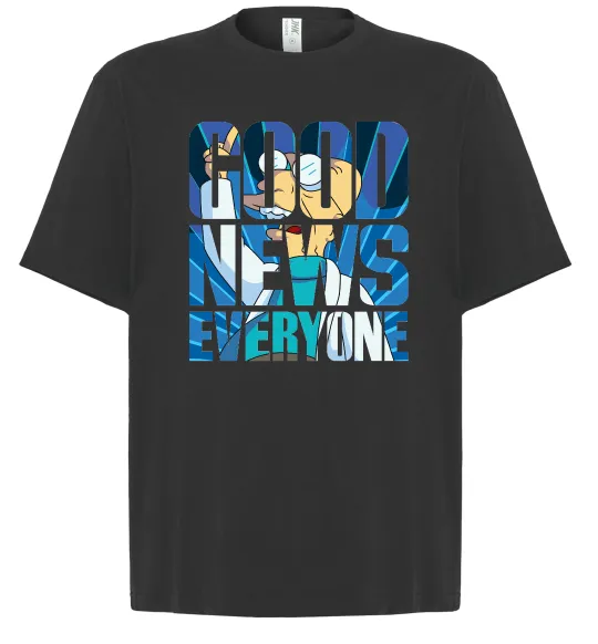 Футболка Оверсайз Good news everyone Черный фото