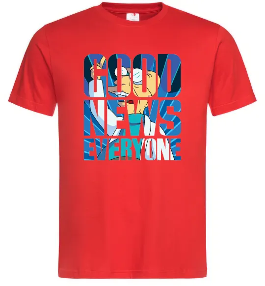 Мужская футболка Good news everyone Красный фото