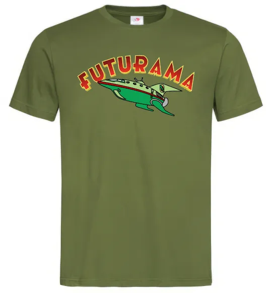Мужская футболка Futurama Planet Express Оливковый фото