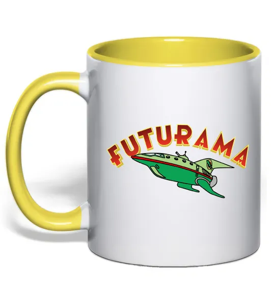 Чашка с цветной ручкой Futurama Planet Express Лимонный фото