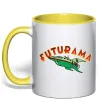 Чашка с цветной ручкой Futurama Planet Express Лимонный фото