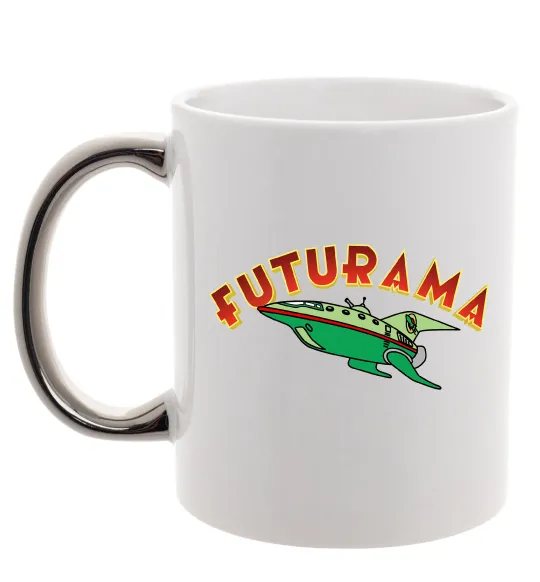 Чашка с цветной ручкой Futurama Planet Express Серебро фото