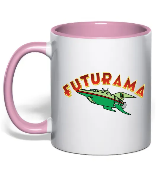 Чашка с цветной ручкой Futurama Planet Express Нежно розовый фото