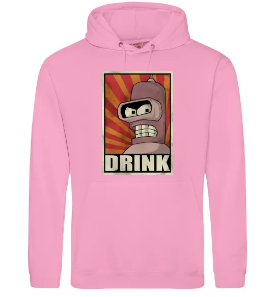 Мужская толстовка (худи) Drink Бендер Розовый фото